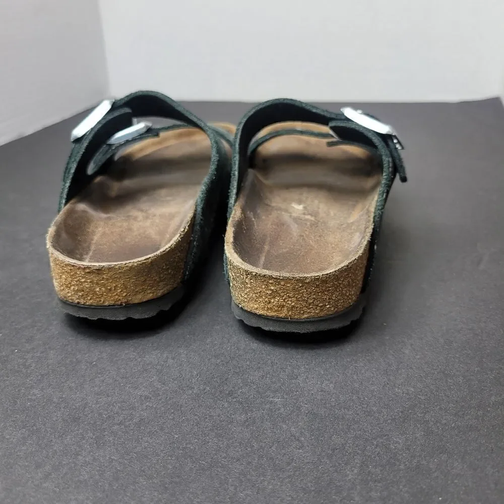 Birkenstocks Arizona Slide Double Strap Silver Snak Printed Sandals Size 6.5US